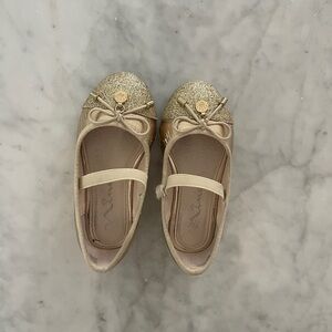 Nina Shoes Gold Sparkle Kids Dress Flats